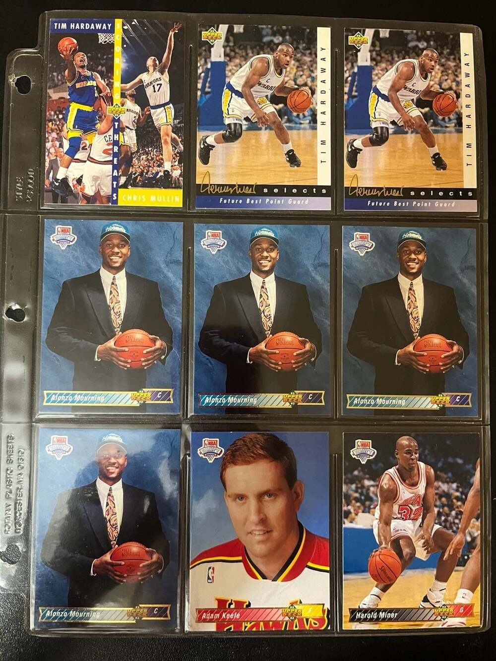 1992-93 Upper Deck NBA Basketball Lot - 9 Cards Including Alonzo Mourning